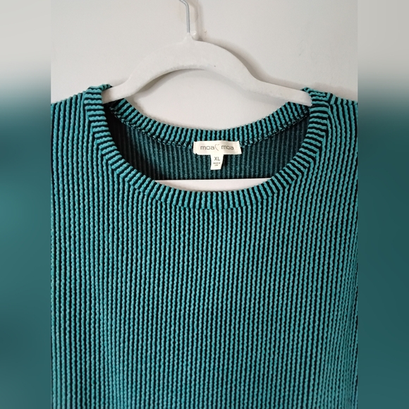 Teal Striped Women's Top - Picture 2 of 6